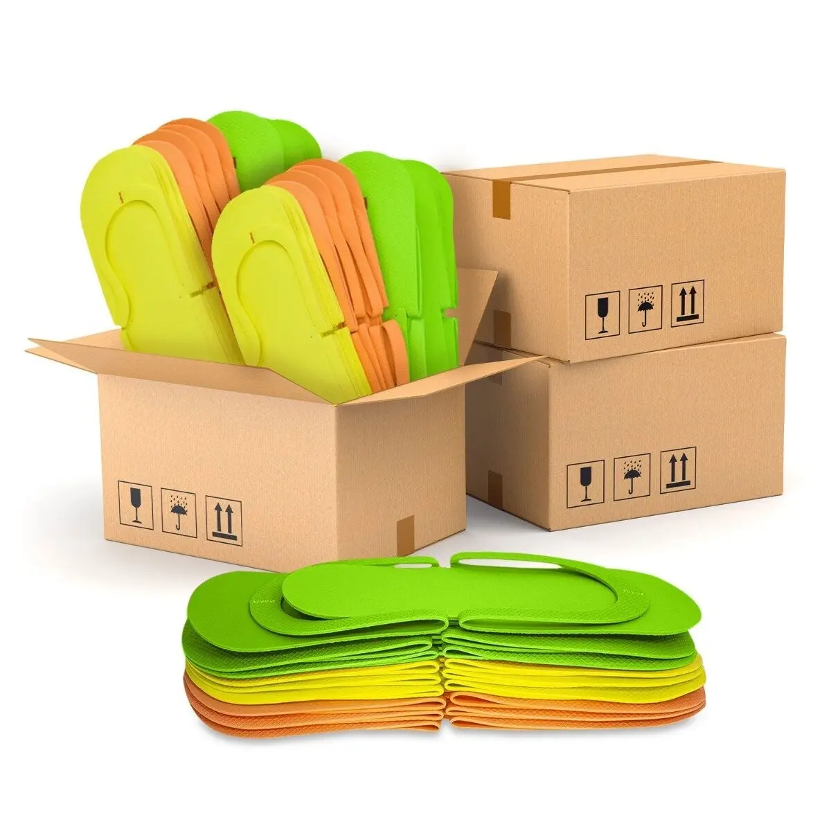 Unisex Stitched Disposable Slippers, Bulk Case of 360 Pairs - Textured Closed-Toe Design with Slip-Resistant Soles for Hotels & Spas, Hygienic Solution, Stitched Construction, Slip Resistant Shoes, Eva Foam, Hospitality, All Season, Flat Sole, Slip On