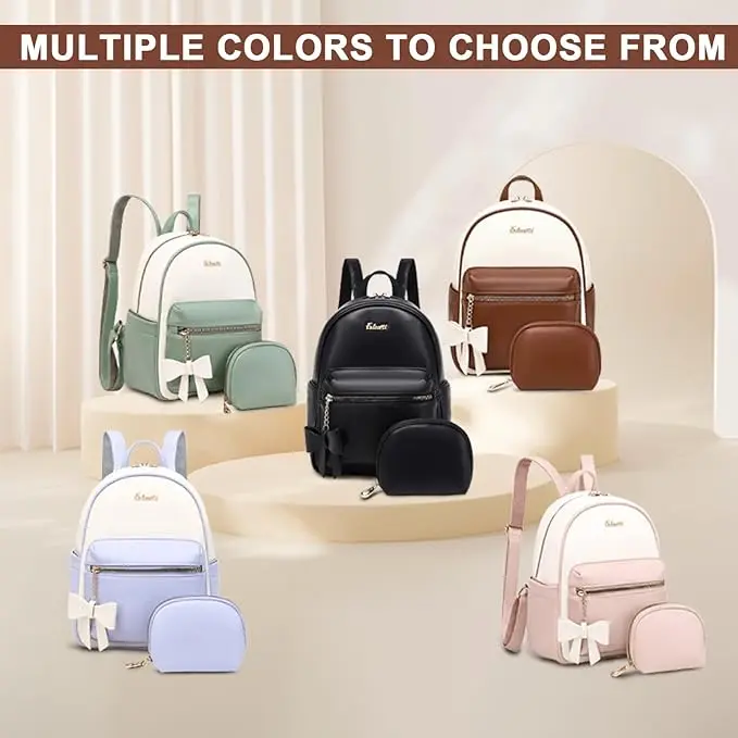 Eslcorri Mini Backpack Purse for Women - Girls Bowknot  display picture 1