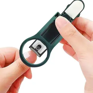 Nail Clipper with Magnifying Glass-2X Magnifier for Precise and Safe Trimming,Stainless and Sharp Blades for Hard Nails,a Case for Storing Nail Clippings,Christmas Gift for Parents and Grandparents