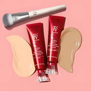 [2 Counts] FV Waterproof Liquid Foundation, Oil Control Long Lasting Liquid Foundation For Matte Finish Makeup Hydration Bb Cream Corrector foundation makeup sample