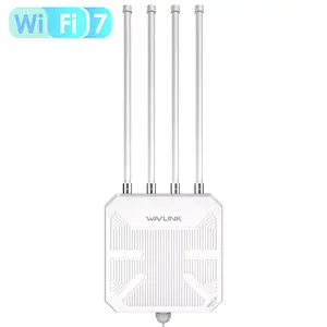 WAVLINK WiFi 7 Outdoor Long Range Router, Dual Band BE5100 Mesh Router, IP67 Waterproof & Dustproof, 15KV ESD & 4KV Lightning Protection, Active & Passive PoE Supported, 8dBi High-Gain Antennas