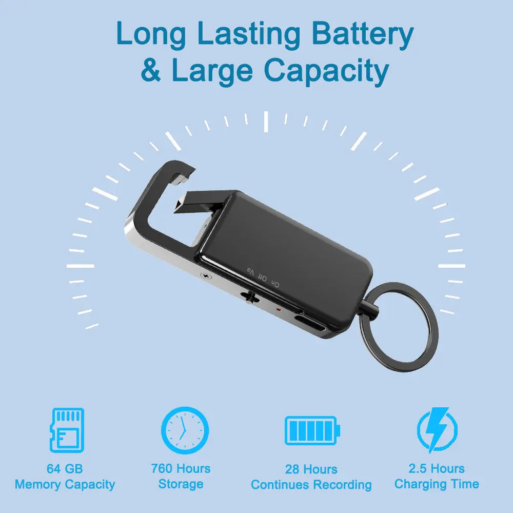 64GB Voice Recorder, Audio Recording Device with Triple Noise Reduction,Digital Voice Activated Recorder with Playback,800 Hours Storage and 36 Hours Battery Time for Class, Meeting, Speech