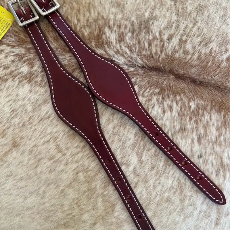 Pair of Cherry Color (burgundy) Genuine Leather Western Saddle Replacement Stirrup Hobbles