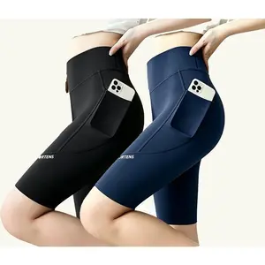 2PCS  Workout Shorts for Women High Waisted Biker with Pockets Super Soft No See Through Tummy Control Women's leggings