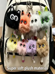Cute Plush Keychain Set, 1/4/8pcs Niche Bag Car Key Pendant, Backpack Doll Accessory, Couple Gift, Birthday Party Reward, Bag Charms, Fluffy Keychain, Funny Keychain