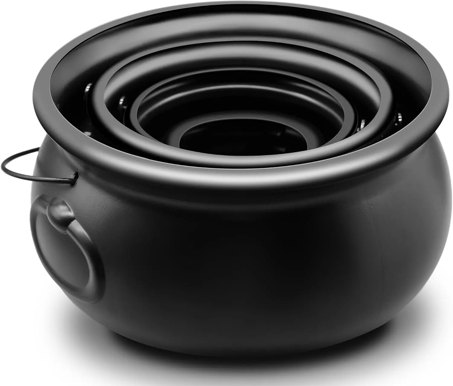 Halloween Fall Gift 4 Pieces Set 12" 10" 8" 6" Plastic Black Cauldron Kettle Halloween Candy Bowl, Large Witch Cauldron Pot Bucket for Halloween Decorations Trick or Treat Party Supplies, St Patrick's Day Party Favor
