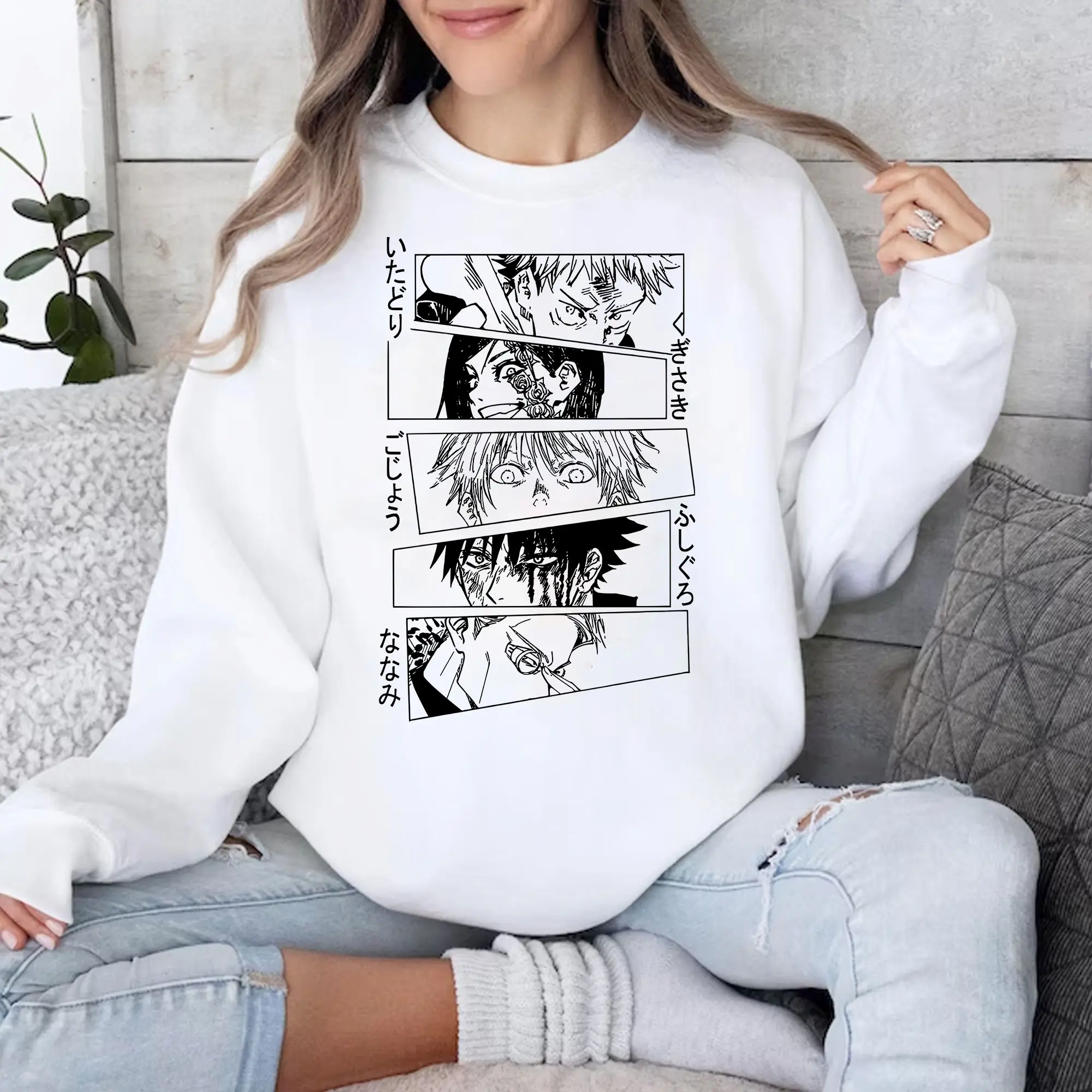 JJK Characters Anime T-shirt, Anime Lovers Sweatshirt Hoodie Cotton Fit