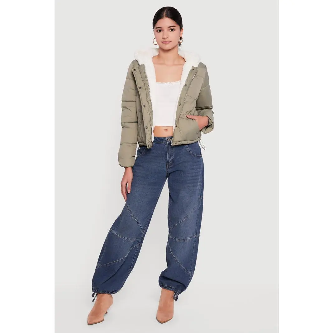 Faux Fur Lined Hooded Puffer Jacket