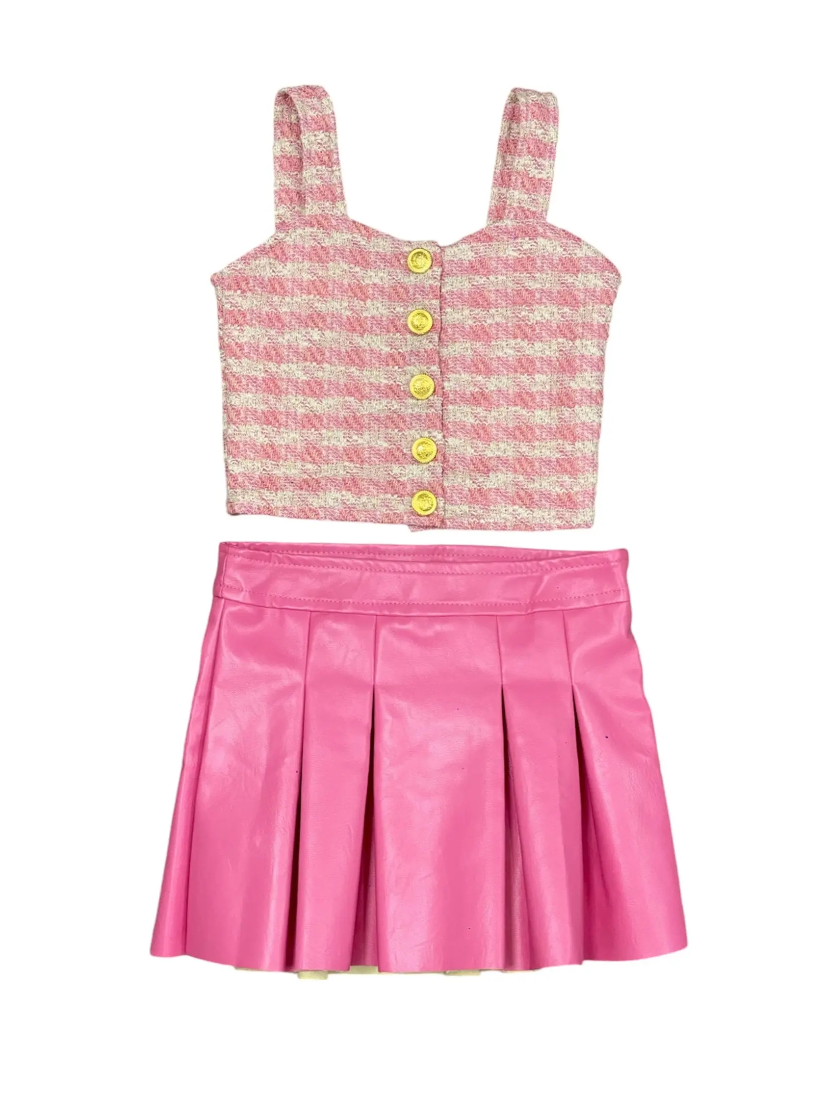 Pink Pleather Skirt
