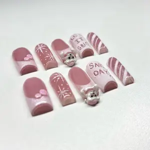 Christmas Theme Acrylic Press On Nails        – Custom Sizes! Message for Sizing Before Ordering