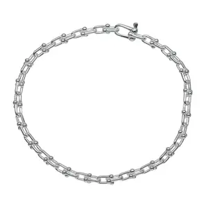 Pre-owned Tiffany & Co. Sterling Silver 925 (Ag925) Small Leather Goods HardWear Micro Link Silver Bracelet