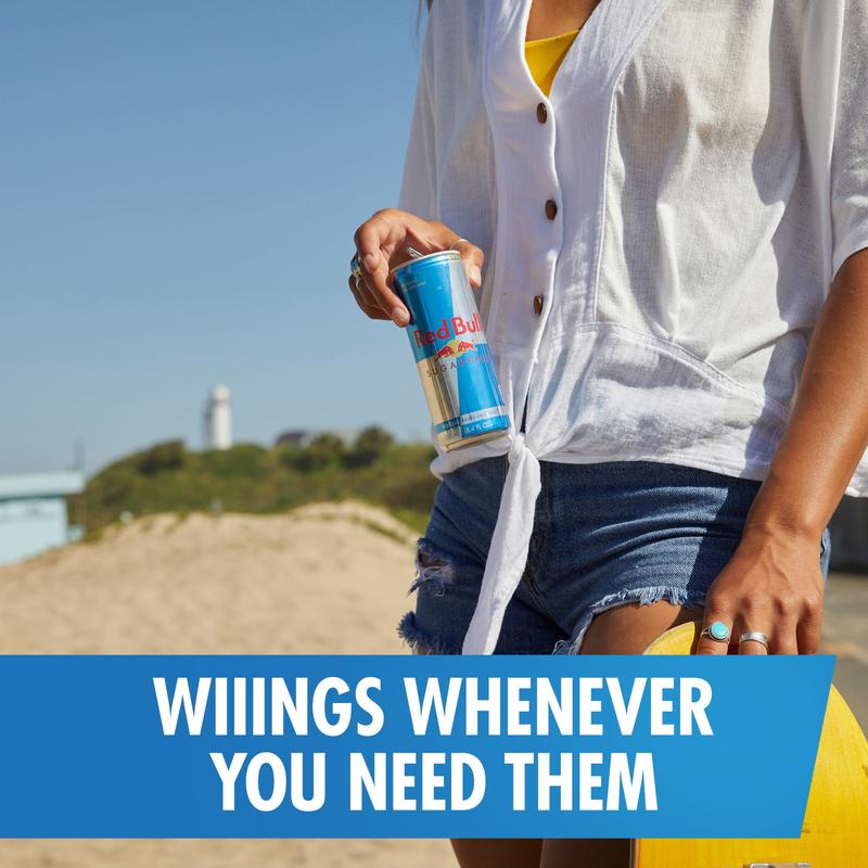 Red Bull Sugarfree Energy Drink, 80mg Caffeine, 8.4 fl oz, Pack of 4 Cans