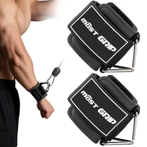 Wrist Cuffs with D-Ring, Wrist Wraps for Weightlifting, Neoprene Padding, Wrist Straps for Cable Machines, Fitness Accessories