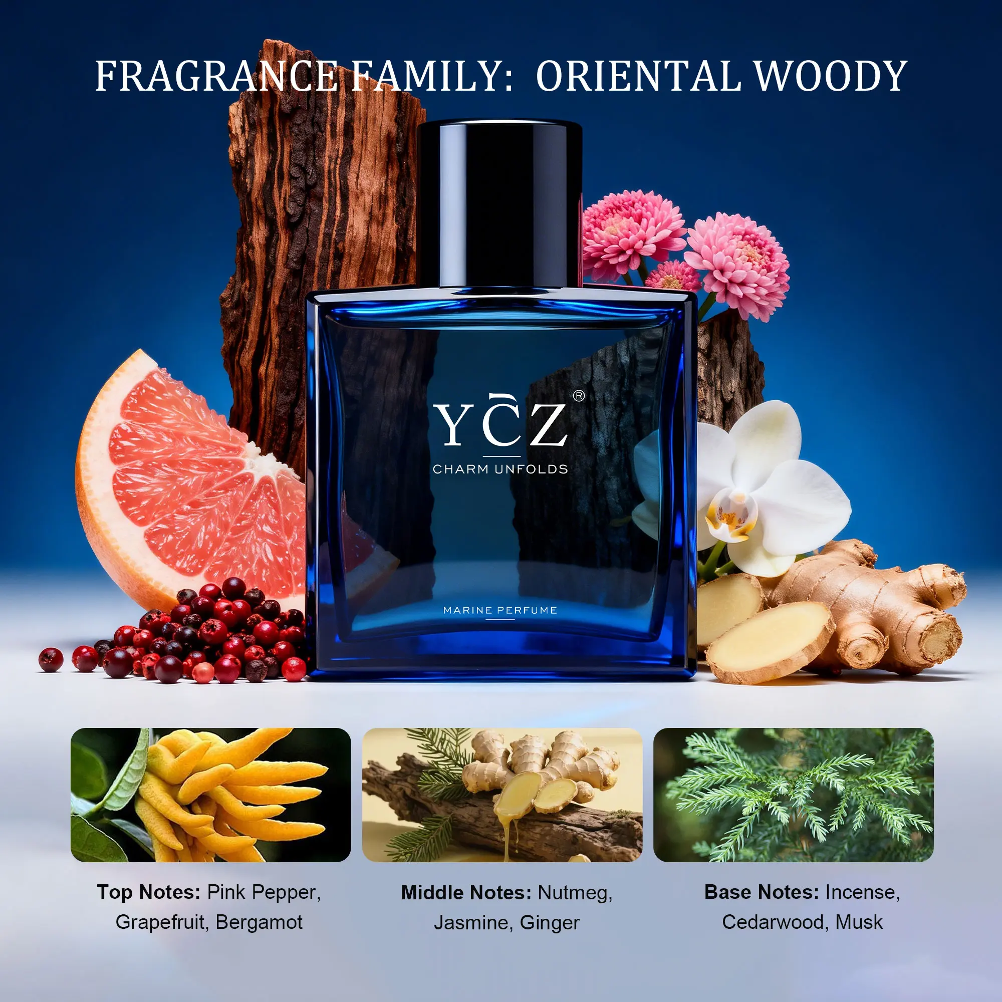 「FANCY MANIFESTO」INSTANT CYTRON YCZ Cologne Midnight Marine Eau De Parfum for Men 1.7oz 50ml Long