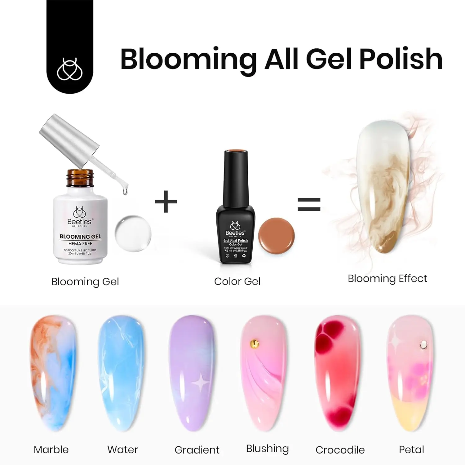 Beetles Hema Free Blooming Gel Polish Large Capacity Clear UV LED Blossom for Nail Art and Manicure with Marble Natural Stone Effect Cosmetic Cutics #TikTokShopBacktoSchool Beetles Hema Free Blooming Gel Polish Large Capacity Clear UV LED Blossom for Nail Art and Manicure with Marble Natural Stone Effect Cosmetic Cutics #TikTokShopBacktoSchool