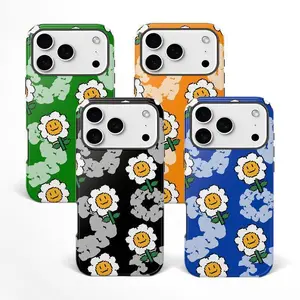 Luxury Denim Tears Cotton Wreath Pixel Flower Pattern Heavy Duty Tough Phone Case Shockproof Drop Protection Durable Hard Cover Aesthetic for iPhone 11 12 13 14 15 16 17 Pro Max Plus