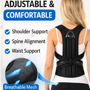 Adult Posture Corrector Strap, Unisex Shoulder Back Support Band, Breathable Mesh Adjustable, Office Sitting Driving Home Daily Wear, All Seasons