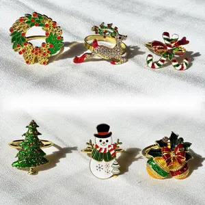 Evergreen Joy – 6-Piece Christmas Napkin Ring Set