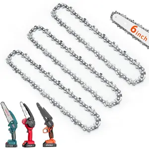 Seesii 6/8/10/12 Inch Chainsaw Chain Replacement for Cordless Electric Mini Chainsaw - 3 Pack