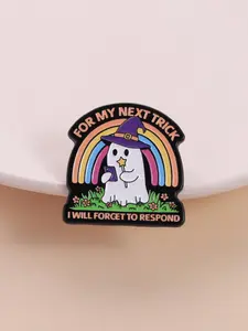 Funny Cute Rainbow Witch Ghost Brooch, Zinc Alloy Enamel Material, Grass Magic Witch Decoration, Unisex Design, Daily Accessory Gift, Fashion Accessory
