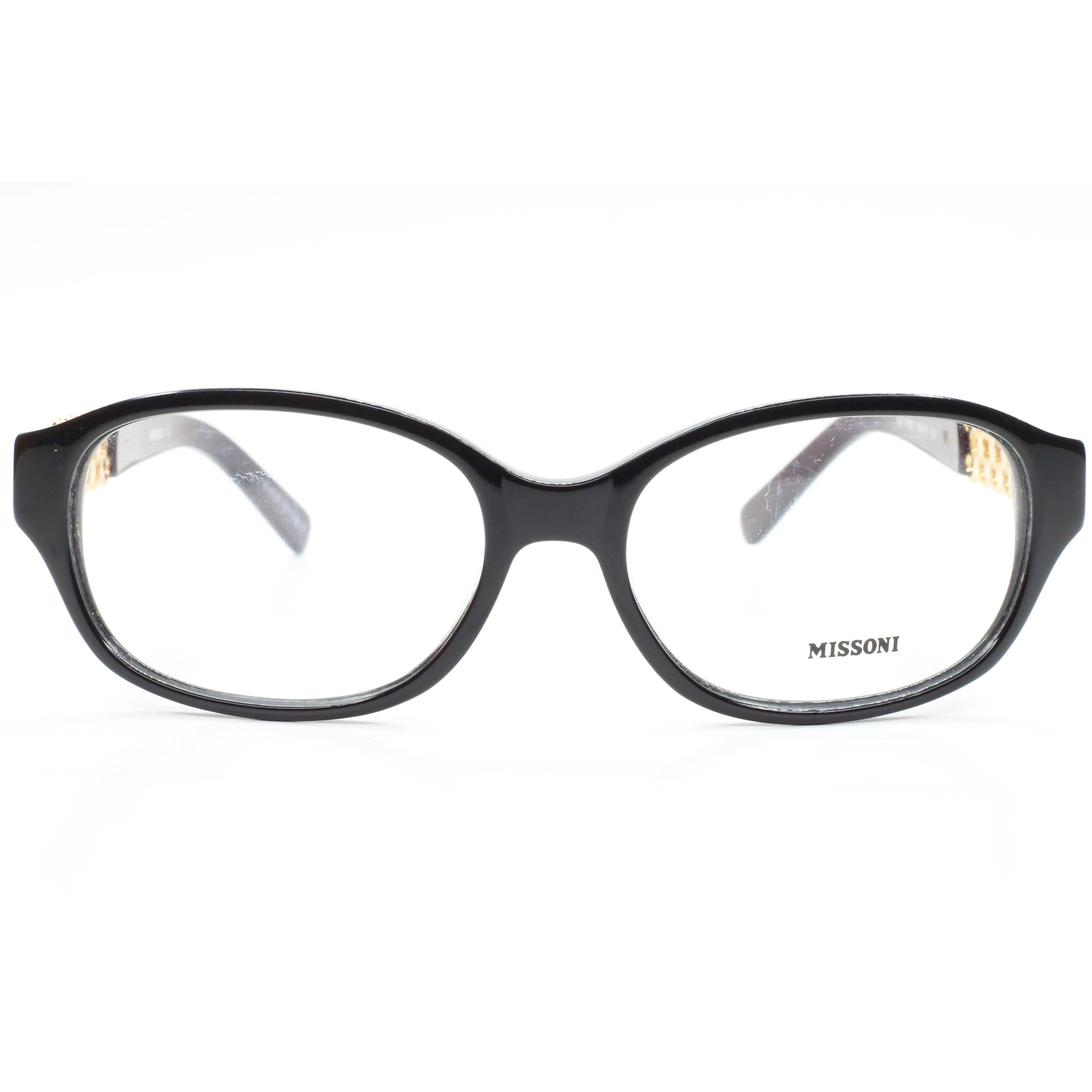 Missoni MI17501 Black Glossy Gold Acetate Designer Italy Eyeglasses -Wo