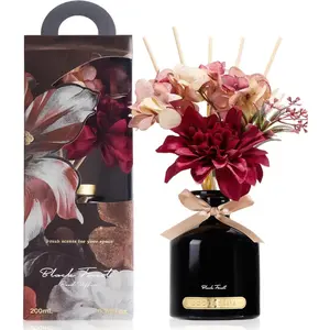 Reed Diffuser Set, 6.7oz Flower Reed Diffuser with Sticks, Essential Oil, Long Lasting   for Bathroom, Bedroom & Shelf Decor, Aesthetic  for Women