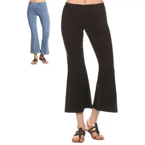 Chatoyant Mineral Wash Crop Flare Soft Pants - E5