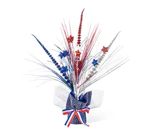 Glitzhome 21"H Patriotic Americana Stars Heather Table Tree