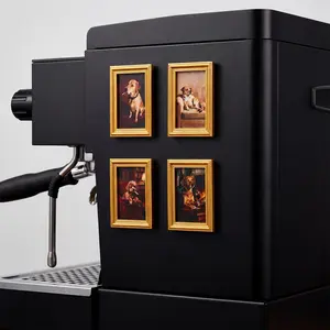 4 Piece Luxury Gold Frame Dog Magnet Set, Vintage Pet Wall Art for Fridge, Cabinet, Storage, Classic Style Home Decor