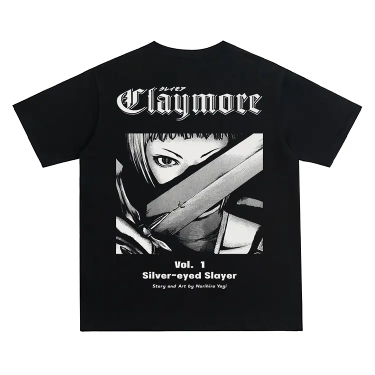Claymore "Clare" Vintage Oversized Tee Anime T-shirt 100% Cotton Original Design Men's Top Streetwear Casual