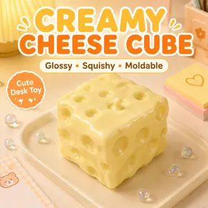 Jumbo Giant Square Cheese Moldable Squishy Toy, Fun Stress Relief & Anti-Anxiety Sensory Hand Toy, Highly Playable for Relaxing Play, Perfect Birthday Gift & Party Favor for Kids & Adults, Toys & Hobbies Category
