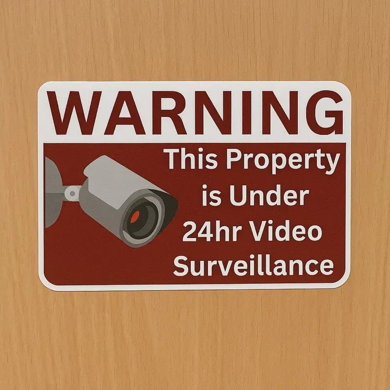 WARNING Security Camera Stickers - 2pack