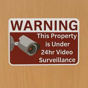 WARNING Security Camera Stickers - 2pack