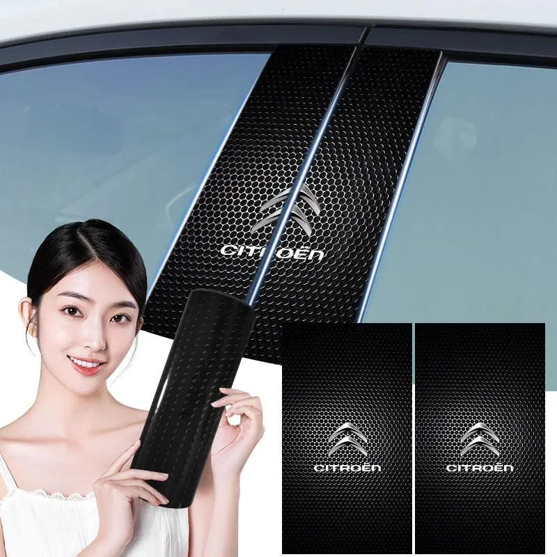 Car Emblem Center Pillar Sticker Auto Door Decorative Stickers Styling for Citroen C1 C2 C3 C4 C5 C6 C4L DS3 DS4 DS5 DS5LS DS6
