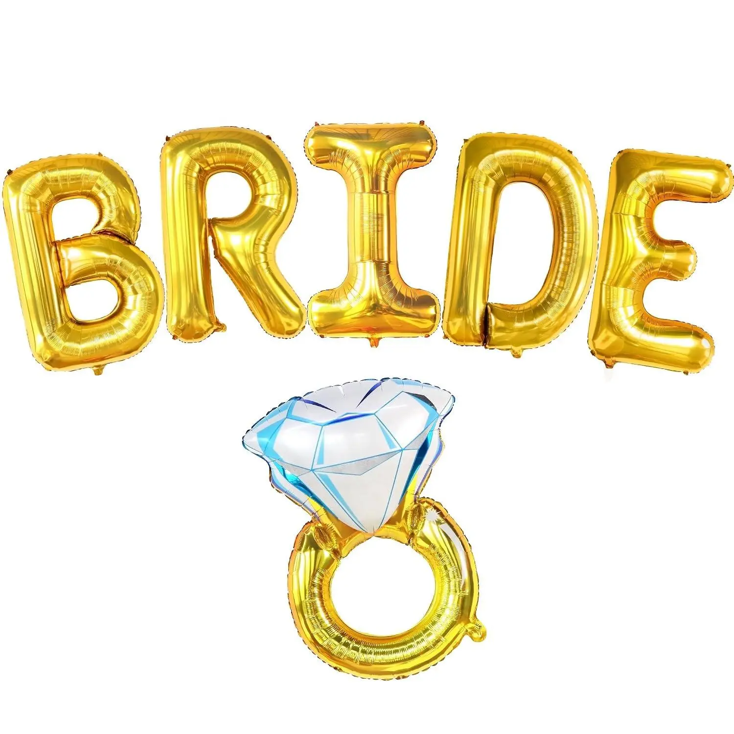 Giant Gold Bride Balloons - 40 Inch | Ring Balloon For Bachelorette Party Decorations | Bridal Shower Decorations | Engagement Party Balloons | Ring Balloon Decor, Engagement Party Decor,