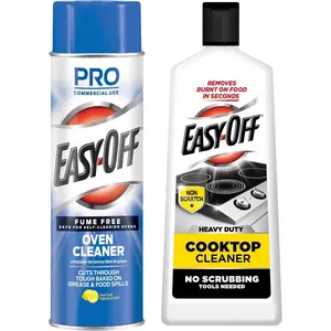 Easy-Off Fume Free Oven Cleaner, Destroys Tough Burnt on Food and Grease, 24 Oz Heavy Duty Cooktop Cleaner, Removes Burnt on Food in Seconds, Non-Scratch, No Scrubbing Tools Needed, 16 Oz