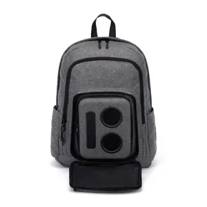 Super Real Bluetooth Speaker Backpack With 20-Watt Speakers & Subwoofer for Parties/Festivals/Beach. Rechargeable, Works with iPhone & Android (Gray, 2024 Edition) Audio Smartphone speaker legend