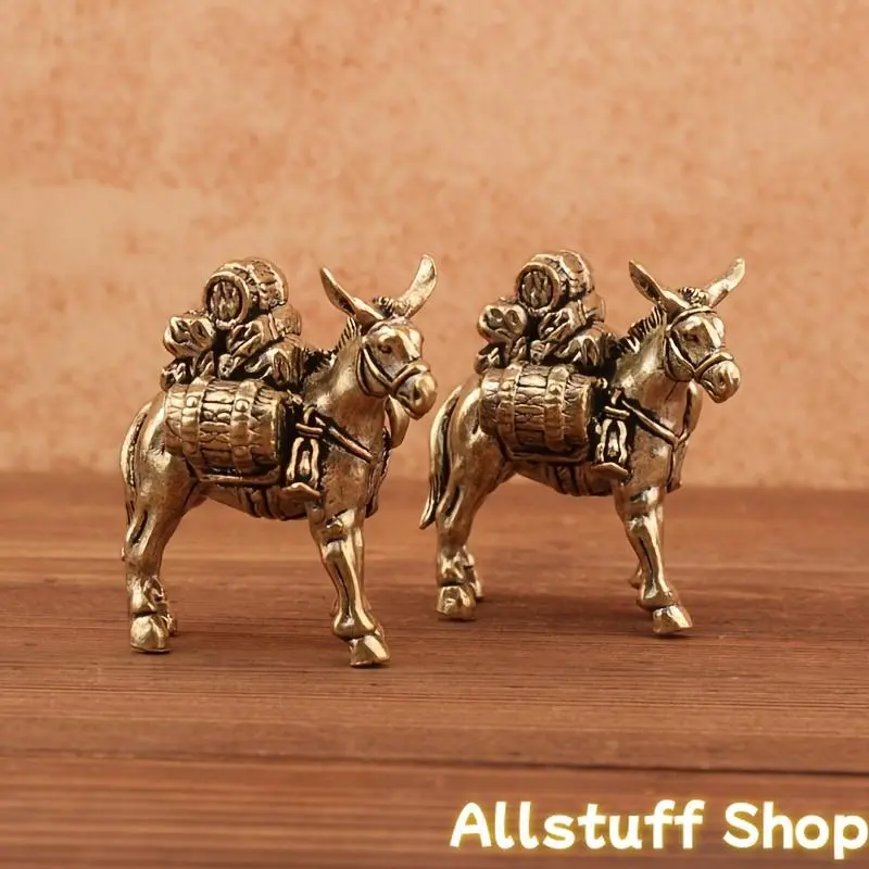 Collectible Walking Little Donkey Animal Figurine - Modern Home Decor Ornaments, Decoration Figure for Household Accent Pieces
