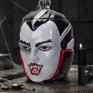Vampire-Themed Ceramic Cookie Jar
