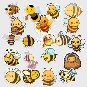 Sticker Pack 20 Kawaii Honey Bee Vinyl Sticker, Cute Insect Cartoon Design, Waterproof Sticker