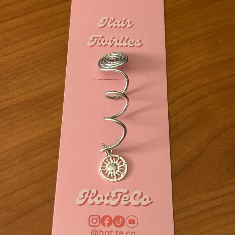 Hair Twirly, Hair Cuffs made with Aluminum Coated wire, Hand wrapped, Anti Tarnish, Handmade by HotTeCo