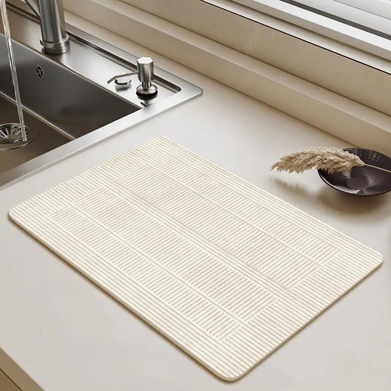 Absorbent Dish Drying Mat & Coffee Maker Mat for Kitchen Countertops - Multi-Use Coffee Bar Countertop Mat