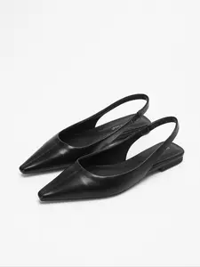 Women's Elegant Pointed Toe Slingback Flat Pumps, Comfortable Slip - On Shoes for Daily Wear, Office, Casual Dates & Weekend Outings, Must - Have Stylish Footwear for Ladies