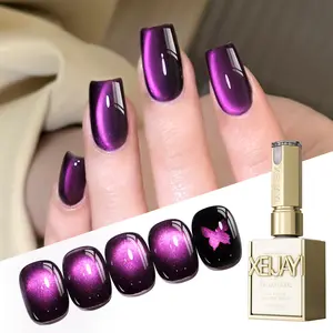 1PC 15ML Nine Purple Fire 09---Nail New Super Bright Nine Purple Fire Cat Eye Gel Purple Bright Magnetic Gel Fashion All-matching Mirror Glass Beads Bright Cat Eye Shining Shine for Nail DIY Female Salon Nail Art
