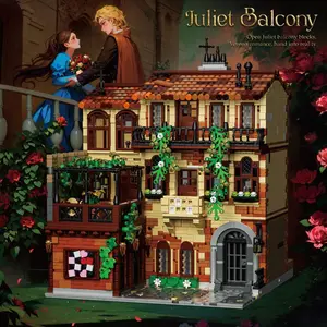 Juliet Balcony Building Blocks, Street View Architecture Model, Creative Home Decoration, Interesting Collection, Holiday Gift