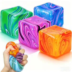 Soft Squishy Stress Cube & Candy Ball – Ice Cube Fidget Toy for Anxiety Relief, Focus & Relaxation