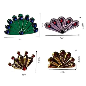 Anime Girl Reddy Peacock Gemstone Metal Brooch for Women Men Lapel Pins for Backpacks Fashion Jewelry Accessories Gifts