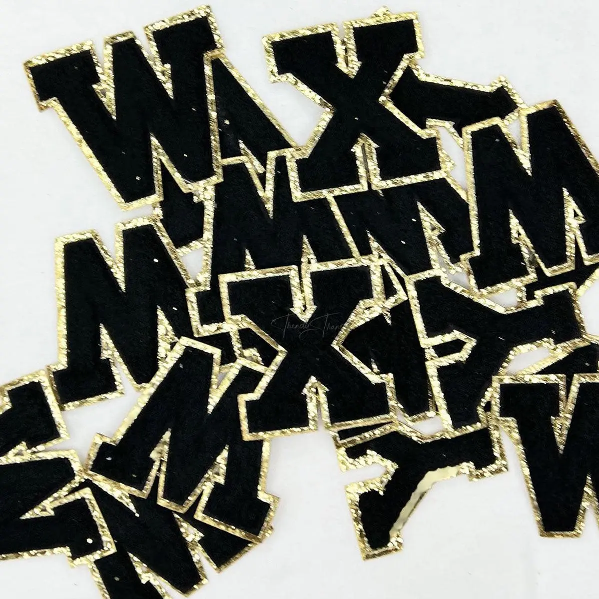 Black with Gold Glitter Chenille Letters Black with Gold Glitter Chenille Letters