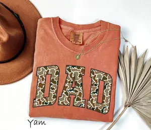 Comfort Colors Camouflage Dad Shirt, Fathers Day Gift, Dad Shirt, Retro Daddy Shirt, Gift For Dad, Varsity Dad Shirt, Duck Camo Dad Shirt