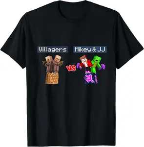 Villagers Vs Mikey And Jj! T-Shirt | Unisex Cotton T-Shirt | Unique Gift Tee